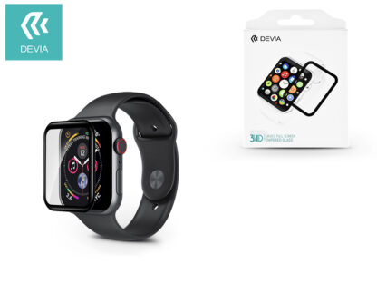 Apple Watch 4 képernyővédő üveg - Devia 3D Curved Full Screen Tempered Glass - 40 mm - black