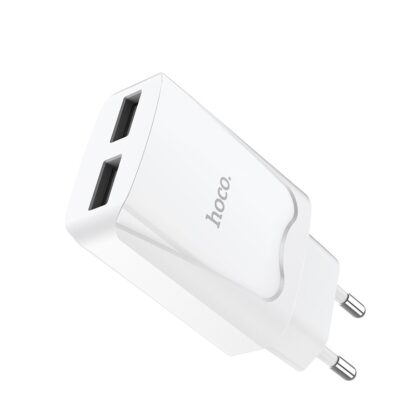 HOCO hálozati töltő C52A 2xUSB 2,1A fehér