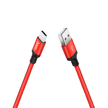 Hoco USB kabel X14 Times Type C Kabel 2 meteres fekete piros 1