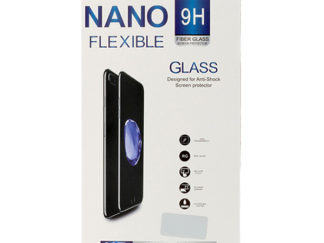 NanoFlexible Glass Samsung A605 Galaxy A6 Plus 2018 fekete ütésálló, hajlékony üvegfólia keskeny 9H 0.22 mm