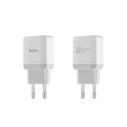 Premium minosegu HOCO halozati tolto C22A 1xUSB 24A plusz lightning kabel feher 2 1