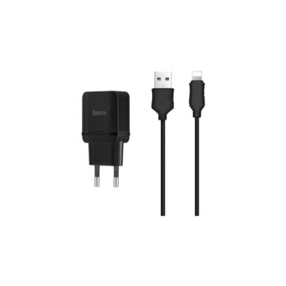 Premium minosegu Hoco halozati tolto C22A 1xusb 24A plusz lightning kabel fekete