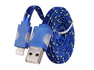 USB kábel - Fonott ledes világítás iPhone 5/6/7/8/X Lightning