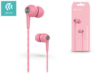Devia univerzális sztereó felvevős fülhallgató - 3,5 mm jack - Devia Kintone In-Ear Wired Earphones - pink