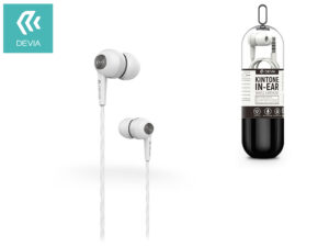 Devia univerzális sztereó felvevős fülhallgató - 3,5 mm jack - Devia Kintone V2 In-Ear Wired Earphones - white