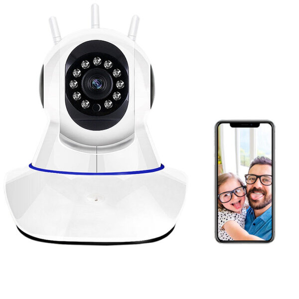 Babafigyelő és kisállat figyelő, mobiltelefonról forgatható WiFi, IP kamera 3 antenna, Onvif, P2P, HD - Image 3