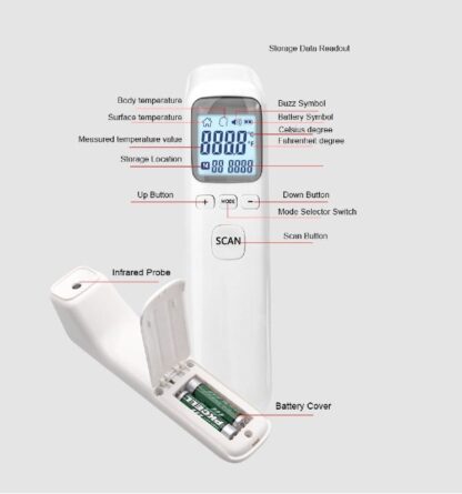 Érintés nélküli infravörös hőmérő LCD kijelzővel CK-T1502 - Image 9