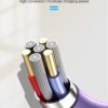 Szilikon Lightning kábel QC gyorstöltő funkcióval és gyors adatátviteli sebesség kék - Image 3