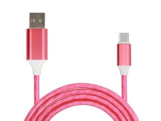USB kábel - FLOW USB Type C 1 méter piros (gyorstöltés funkcióval)
