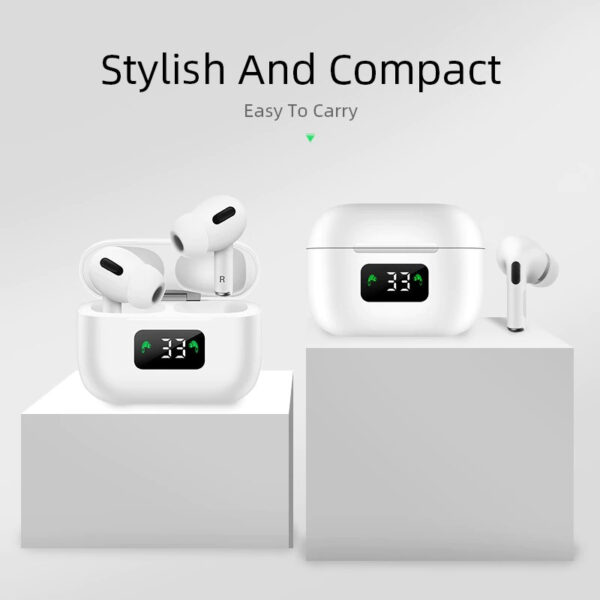 AIRPOD PRO TWS i58 Bluetooth fülhallgató, digitális kijelzős 3.gen. fehér - Image 2