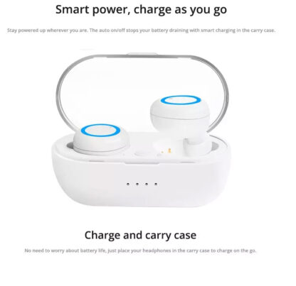 Bluetooth fülhallgató TWS-C12 Power bank fehér-piros - Image 3