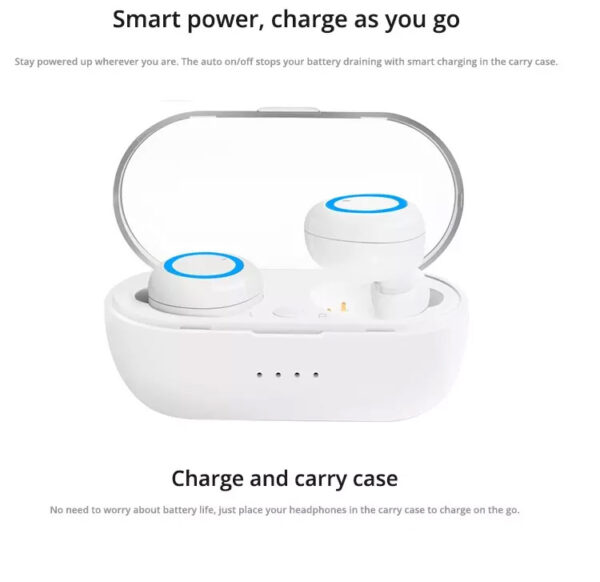 Bluetooth fülhallgató TWS-C12 Power bank fehér-piros - Image 3