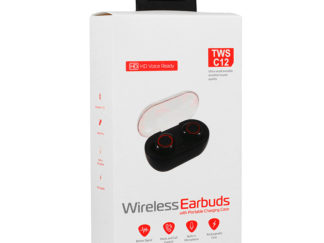 Bluetooth fülhallgató TWS-C12 Power bank fehér-piros