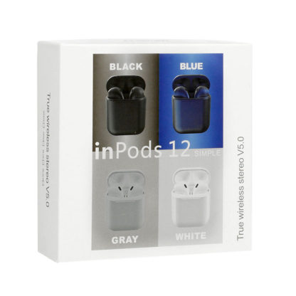 Bluetooth fülhallgató TWS i12 Power Bank fehér