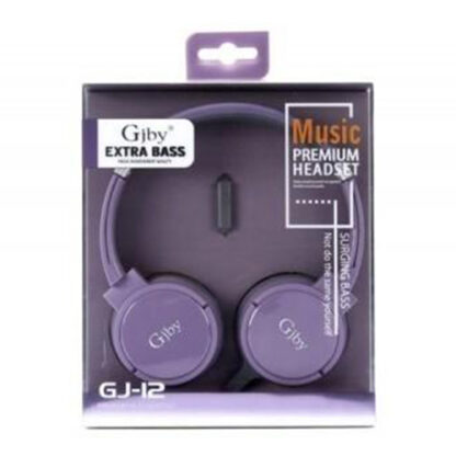 GJBY fejhallgató Extra Bass vezetékes 3.5mm audio jack (GJ-12) lila