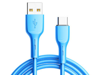 USB kábel - szilikon Lightning QC 3.0 1m kék