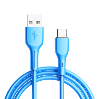 USB kábel - szilikon Lightning QC 3.0 1m kék