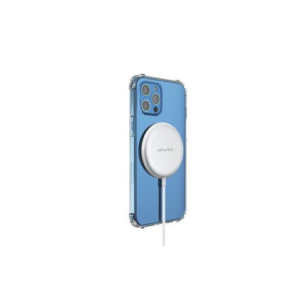 Vezeték nélküli gyorstöltő Iphone 12 AWEI W10 Vezeték nélküli 15W Qi gyorstöltő MagSafe kompatibilis - Image 2
