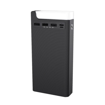 J62 JOVE MOBIL POWER BANK 30000MAH HÁROM USB 2A KIMENET LED JELZŐVEL ÉS ASZTALI LÁMPÁVAL 1. Kapacitás: 30000mAh. Névleges kapacitás: 17700mAh. 2. Bemenet: Micro-USB / C-típus - 5V / 2A max. 3. Kimenet: USB 1/2/3: DC5V / 2A max. Teljes teljesítmény: DC5V / 2A max. 4. Anyag: ABS + PC égésgátló anyag. 5. Nagy energiahatékonyságú A + polimer lítium akkumulátor. 6. Méretek: 168 * 83 * 33mm. Súly: 710g. 7. 3 USB-port kimenet, a fehér LED-jelző mutatja az energiaszintet (a gomb aktiválása), hosszan nyomja meg a bekapcsológombot 3 másodpercig az asztali lámpa bekapcsolásához, kattintson duplán az asztali lámpa kikapcsolásához.