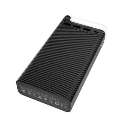 Hoco Power Bank J62 Jove 3xUSB 30000mAh LED lampaval fekete 1