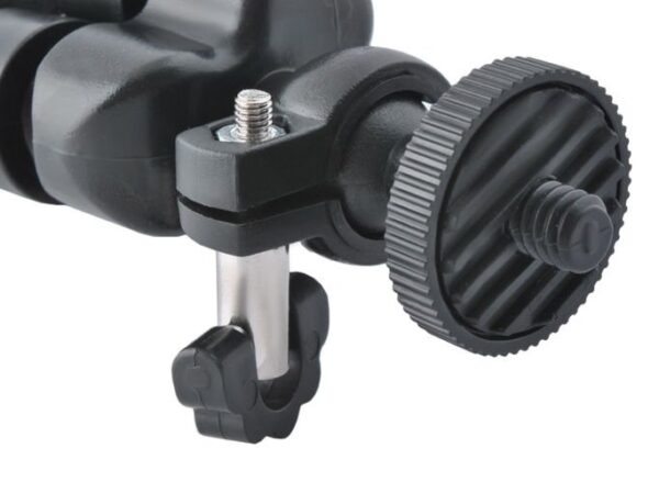 Tripod, hajlítható lábú, szelfi és asztali miniállvány, fekete, telefon adapterrel - Image 7
