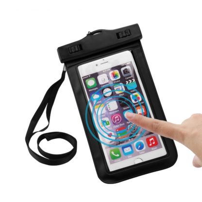 Hóálló, vízálló, víz alatti telefontok mobiltelefonhoz (univerzális), fekete