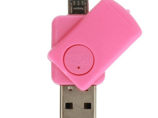 Micro SD kártya olvasó, Micro USB, rózsaszín