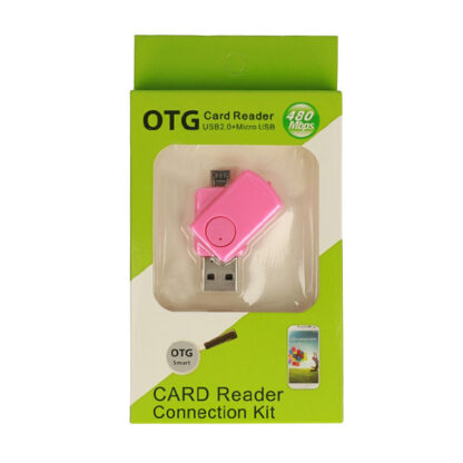 Micro SD kártya olvasó, Micro USB, rózsaszín - Image 2