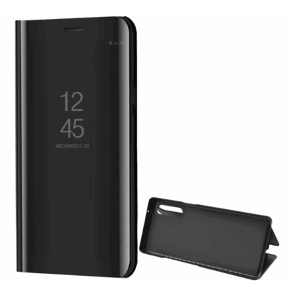 Tok álló (aktív FLIP, oldalra nyíló, asztali tartó funkció, tükrös felület, Mirror View Case) FEKETE [LG Velvet (G910E)