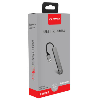 USB HUB elosztó USB 3.1 + 3XUSB 2.0 - THUNDER II, CLiPtec RZH363