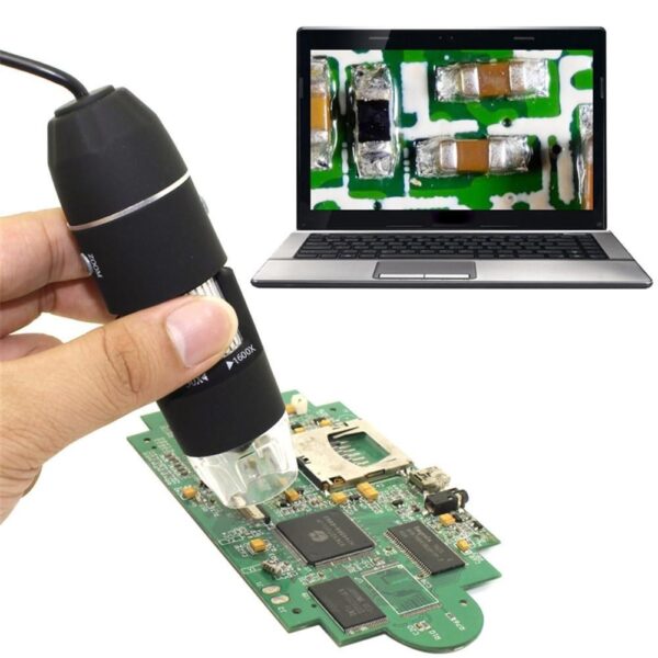 Hordozható digitális mikroszkóp, USB, fotó-videó, 8 LED, 5x digitális zoom, fekete - Image 6
