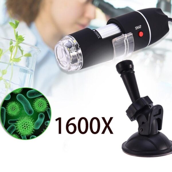 Hordozható digitális mikroszkóp, USB, fotó-videó, 8 LED, 5x digitális zoom, fekete - Image 8