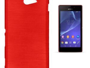 Sony Xperia M2 (D2303) piros csíkos szilikon tok