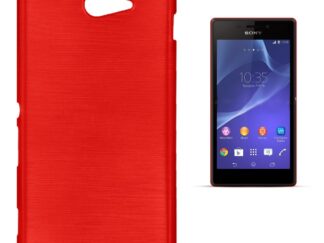 Sony Xperia M2 (D2303) piros csíkos szilikon tok
