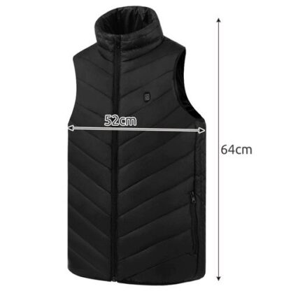 Elektromos fűthető mellény, párnázott, 3 fűtési fokozat, 9 zóna, USB, fekete, M-es méret, Trizand - Image 3