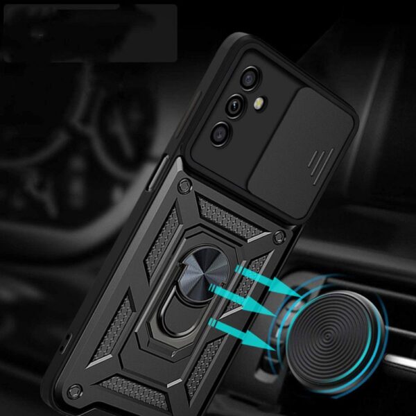 Samsung Galaxy A13 5G fekete szilikon tok, kitámasztó ujjgyűrűvel, csúsztatható kameravédővel- Tech-Protect Camshield - - Image 5