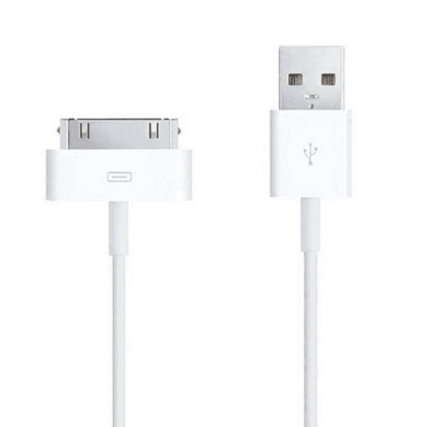 iPhone adatkábel, töltőkábel, iPhone 30pin, 4S 4G 4GS kompatibilis, fehér, 1m