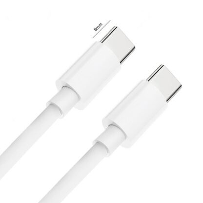 Type-C adatkábel, töltőkábel, Type-C - Type-C, USB-C, hosszított csatlakozóval 8mm