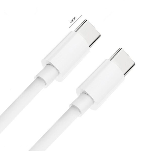 Type-C adatkábel, töltőkábel, Type-C - Type-C, USB-C, hosszított csatlakozóval 8mm