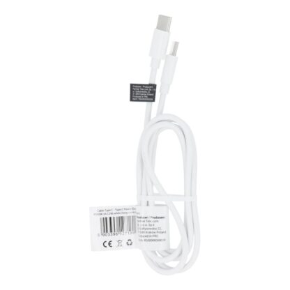 Type-C adatkábel, töltőkábel, Type-C - Type-C, USB-C, hosszított csatlakozóval 8mm