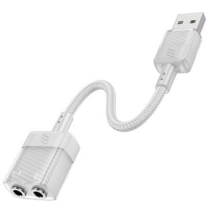 HOCO adapter AUX USB to 2x Jack 3,5 mm (female) Spirit LS37 szürke
