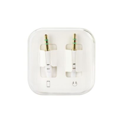 AUX kábel 3.5 mm Jack fehér 1 m dobozban-2