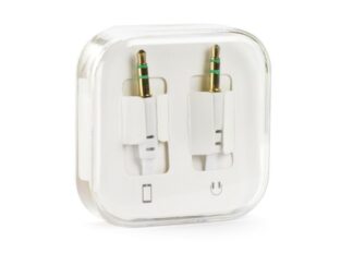 AUX kábel 3.5 mm Jack fehér 1 m dobozban