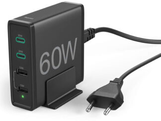 HAMA hálózati töltő 60W PD QC3.0 2x USB-A 2x USB-C fekete