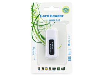 Memoriakártya olvasó USB 2.0 fekete 12 féle kártyához