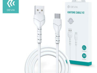USB - USB Type-C adat- és töltőkábel 1 m-es vezetékkel - Devia Kintone Cable V2 Series for Type-C - 5V/2.1A - white
