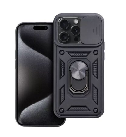 Ütésálló tok iPhone 15 Pro Max Slide Armor fekete-2JPG