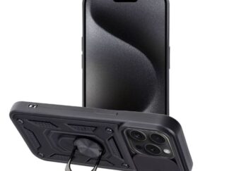 Ütésálló tok iPhone 15 Pro Max Slide Armor fekete