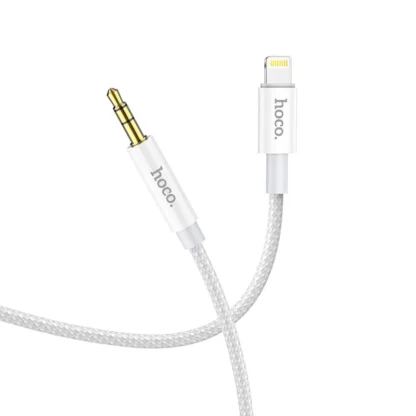 Audio kábel, AUX kábel, iPhone 8pin, lightning - jack 3,5mm, ezüst, Hoco UPA19-3