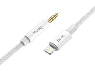Audio kábel, AUX kábel, iPhone 8pin, lightning - jack 3,5mm, ezüst, Hoco UPA19-4